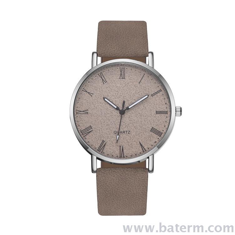 速卖通爆款时尚运动型罗马数字磨砂面皮带男士手表 学生手表 