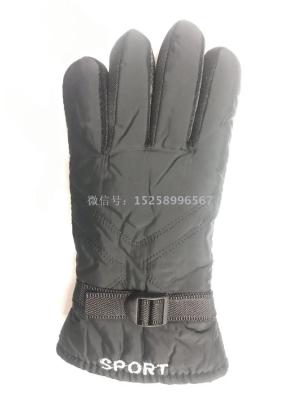 Winter men's thermal gloves men plus fleece outdoor cycling warm windproof gloves
