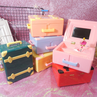 Retro girl heart birthday music box girls gift bestie girls children's suitcase music box