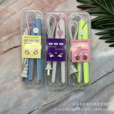 Korean Style New 2-in-1 Mini Hair Curler Hair Curler and Straightener Dual-Use Plywood Plastic Box Packaging Factory Direct Sales Hair Curler