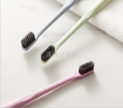 Couple travel portab ush ultra-fine bamboo charcoal soft bristle non-disposable small-headed children's toothbrush