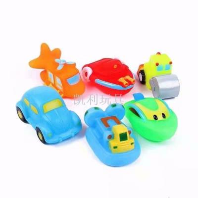 [kelly] enameled PVC baby small bathing beach splashing toy car ship pinching sound toy