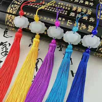 Pendant white jade lotus hanfu accessories piece pendant fan pendant