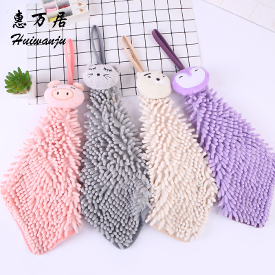 Korea lovely coral fleecy double face towel hanging hand towel super absorbent hand towel