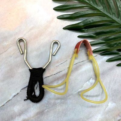 Steel Handle Slingshot Flat Leather Scattered Children's Toys Stainless Steel Oxford Slingshot Two Yuan Store Toys Hot Sale