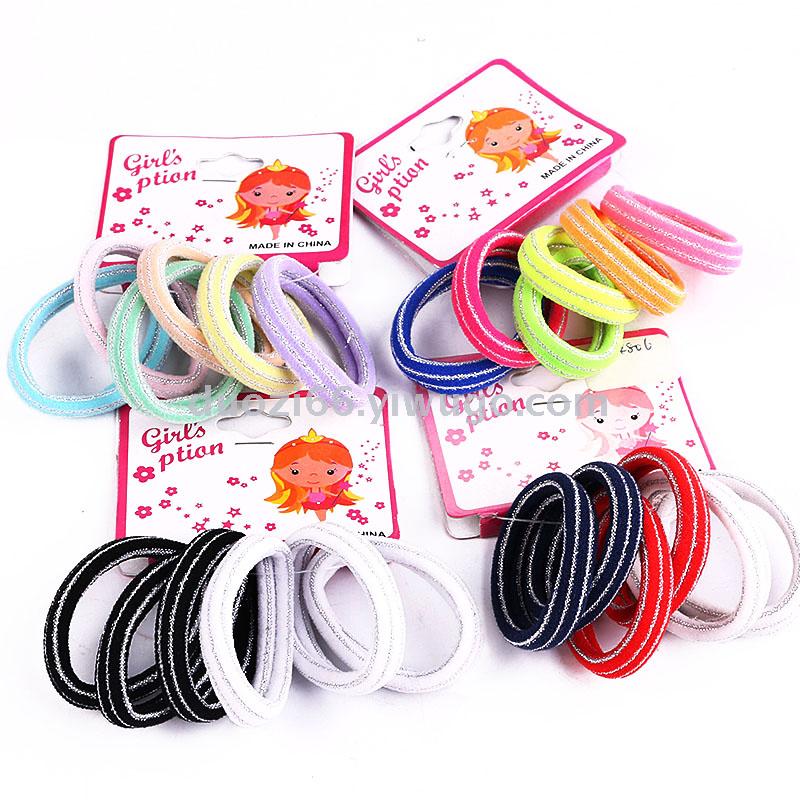 韩版儿童扎头发皮筋 不伤发宝宝头绳公主发圈 金丝彩色毛巾圈