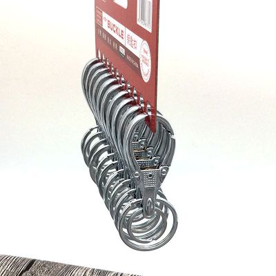 Creative Hanging Buckle Push-Type Double-Ring Card Key Chain Waist Hanging Lock 2 Yuan Store Stall Hot Selling Source of Goods