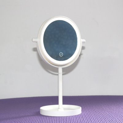 New Internet Celebrity Desktop Single-Sided Makeup Mirror LED Light Smart Luminous Makeup Mirror Princess Storage Makeup Mirror with Light