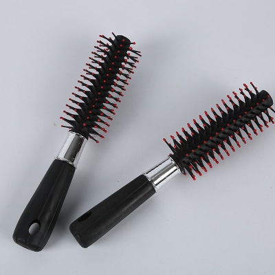 Plastic Hair Curling Comb Hairdressing Cylindrical Roller Comb Styling Straight Hair Bangs Rinka Haircut Inner Buckle 2 Yuan Store Hot Sale