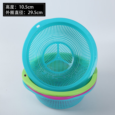 Thickened round Hollow Plastic Vegetable Basket Household Kitchen Storage Fruit and Vegetable Cleaning Sieve Drain Basket