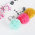 Creative Fluff Ball Key Ring Pendant Metal Bags Pendant Colorful Fur Ball Beautiful Key Ring Wholesale