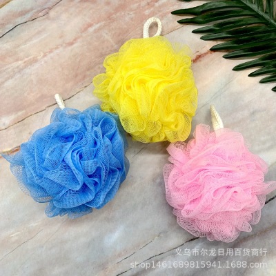 Factory Direct Sales Wash Loofah Creative Two-Color Hanging Mesh Sponge Adult Bathing Rub Bath Rub Bubble