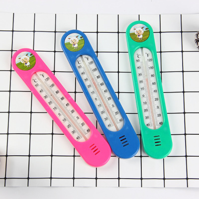 Cartoon Hanging Thermometer Household Plastic Strip Thermometer Children Thermohygrometer 2 Yuan Shop Stall Wholesale