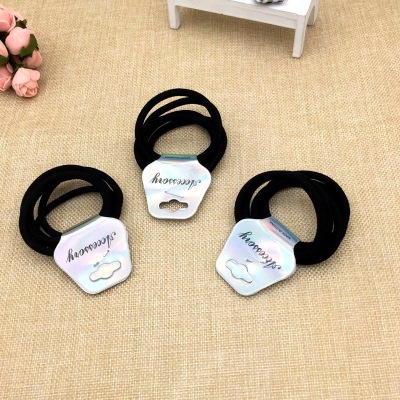 Two Yuan Store Hot Sale High Elastic Base Hair-Binding Black Rubber Band + Multi-Purpose Hairtie +5 Small Bundle