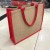 Red Side Color Matching Jute Bag Multi-Color Optional