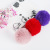 Creative Fluff Ball Key Ring Pendant Metal Bags Pendant Colorful Fur Ball Beautiful Key Ring Wholesale