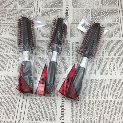 Plastic Hair Curling Comb Straight Hair Cylindrical Roller Comb Styling Bangs Rinka Haircut Inner Buckle 2 Yuan Store Hot Sale