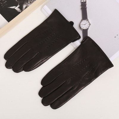 Imported sheep leather gloves for men mittens winter thermal sports outdoor driving riding gloves