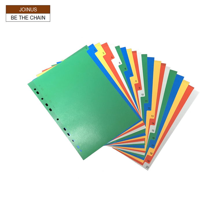 20页塑料分类纸分页纸分隔页纸索引纸卡彩色 AF-1695-2