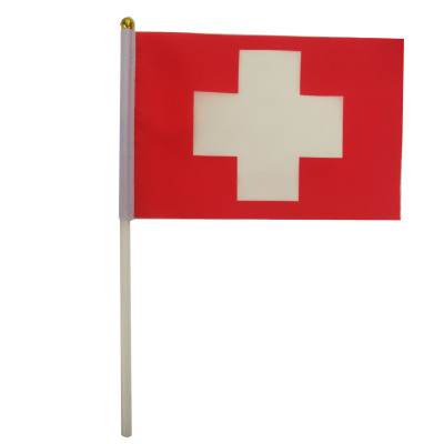 Swiss flag waving flag double - sided polyester printing plastic flagpole manufacturers direct can be customized