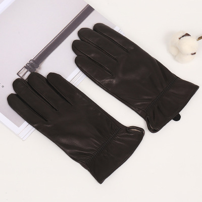 Hot style imported sheep skin winter gloves men cycling outdoor thermal gloves monochrome clothing gloves wholesale
