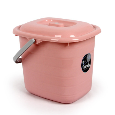 Portable bucket plastic bucket thicken multifunctional water storage bucket storage bucket square household size small rice bucket