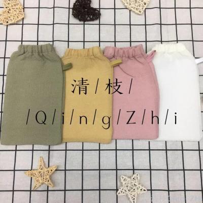 Qingzhi Brand Four-Color Light Color Bath Bath Towel Cleansing Skin Removing Dirt Bath Gloves