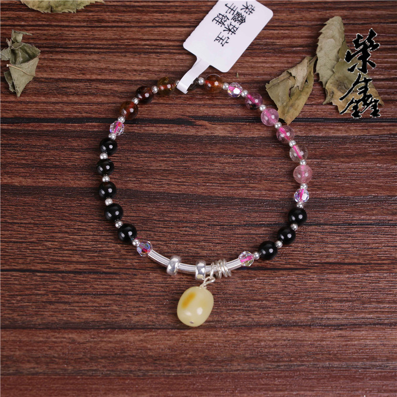 石榴石 粉晶 DIY手链 925银手串送礼佳品