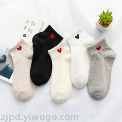 Spring and autumn lady love cotton stockings women's style cotton socks women's low stockings women's socks socks