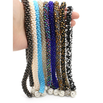 European and American hand-crocheted crystal necklace crossborder new DIY fashion necklace with diamond crystal clavicle chain female