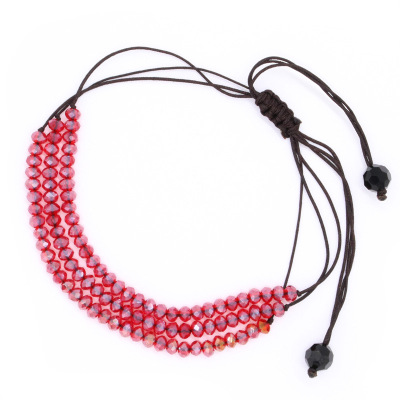 New European and American fashion rope woven rope crystal bracelet DIY handmade creative girl bracelet wholesale