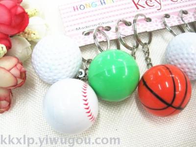 Leisure sporting goods basketball keychain 2.8cm tennis pendant mini golf fan your baseball factory