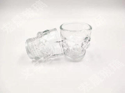 Manufacturers direct marketing more skull glass decoration skull glass cup, small candlestick