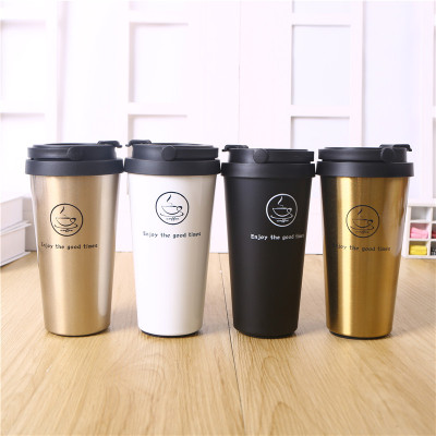 Stainless Steel Thermos Cup Coffee Cup Simple Men And Women Office Thermos Cup Insulation Milky Tea Cup