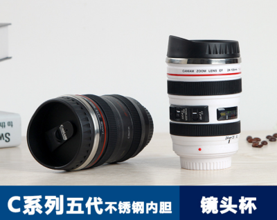 Five-generation lens cup stainless steel liner mug mug coffee mug camera mug