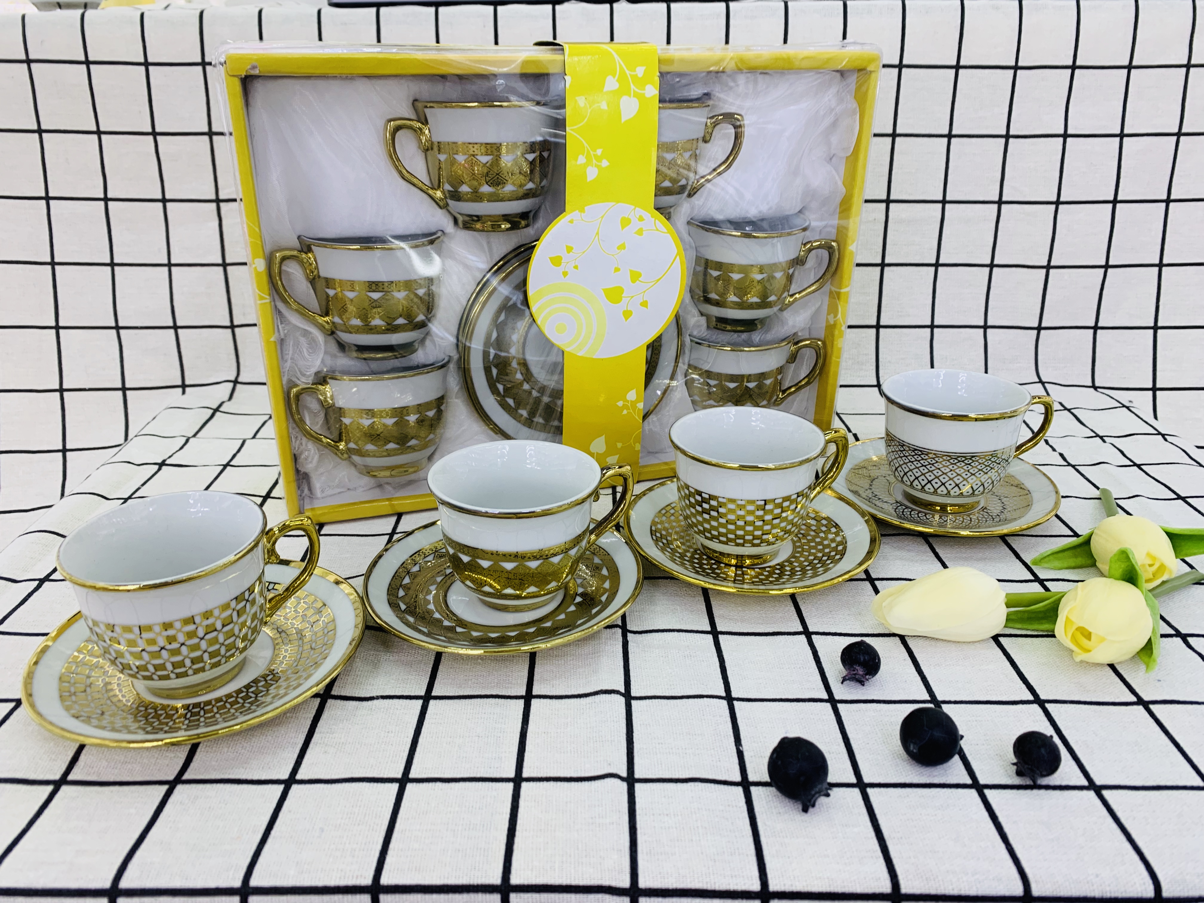 陶瓷咖啡杯碟镀金咖啡杯碟咖啡杯高档陶瓷杯出口杯碟