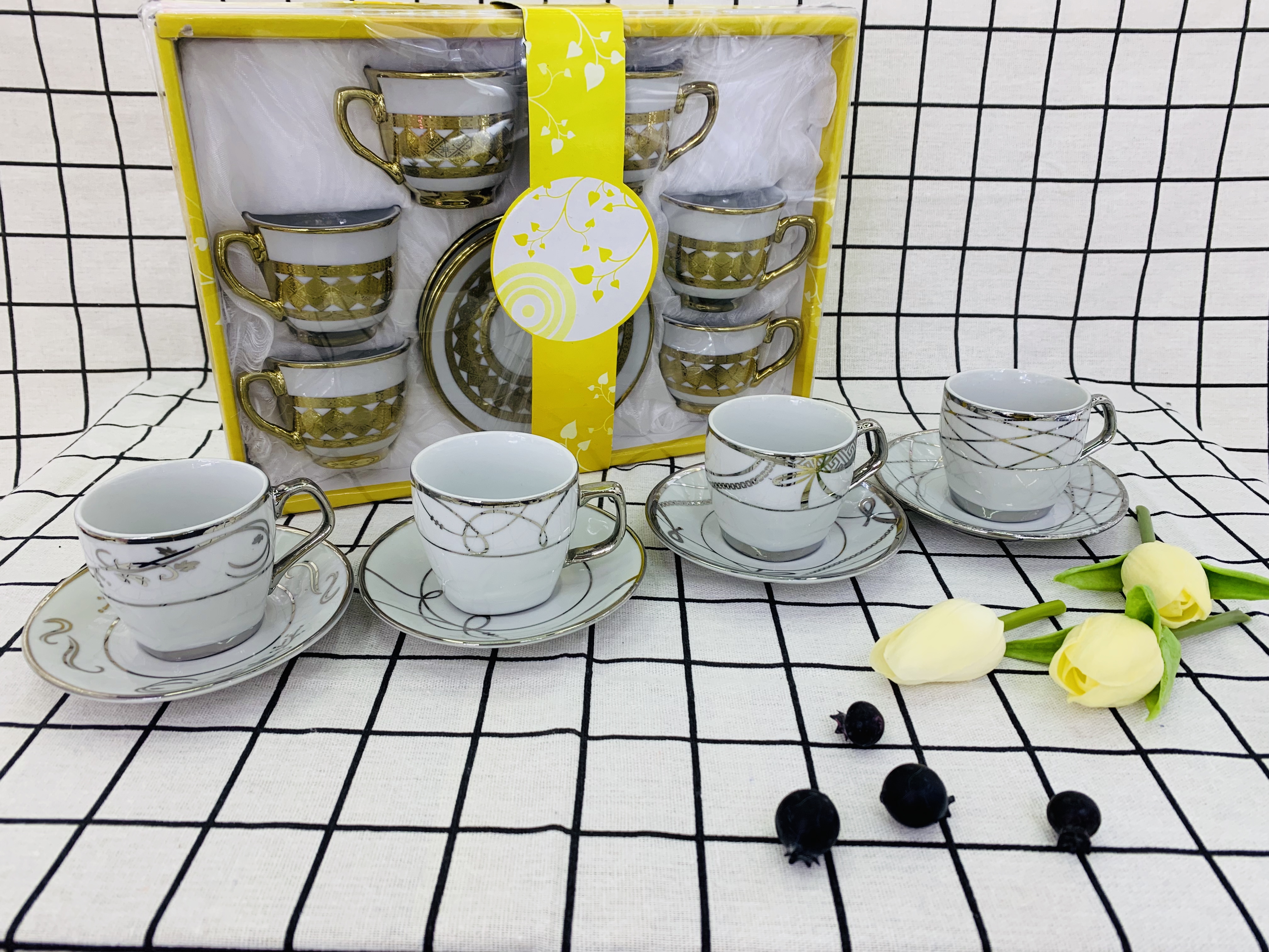 陶瓷咖啡镀金咖啡杯碟咖啡杯高档陶瓷杯出口杯碟