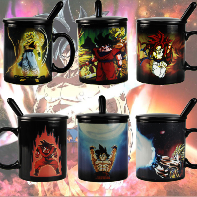 Tiktok Same Style Dragon Ball Discoloration Cup Heating Color Changing Ceramic Mug Coffee Cup Milk Cup Birthday Gift