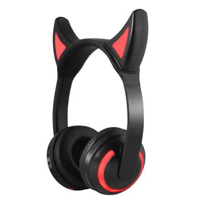 Zw-19b horn luminescent headset wireless bluetooth cat ear headset noise reduction breathing lamp dazzle light