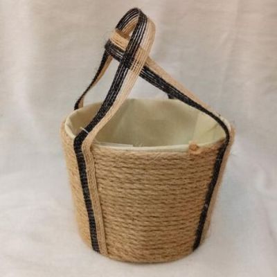 Manufacturers direct hand woven hemp rope storage basket