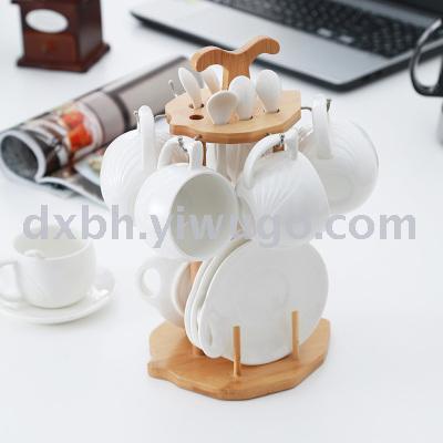 Coffee cup european-style China with spoon combination coffee simple afternoon tea set tea cup with cup holder set