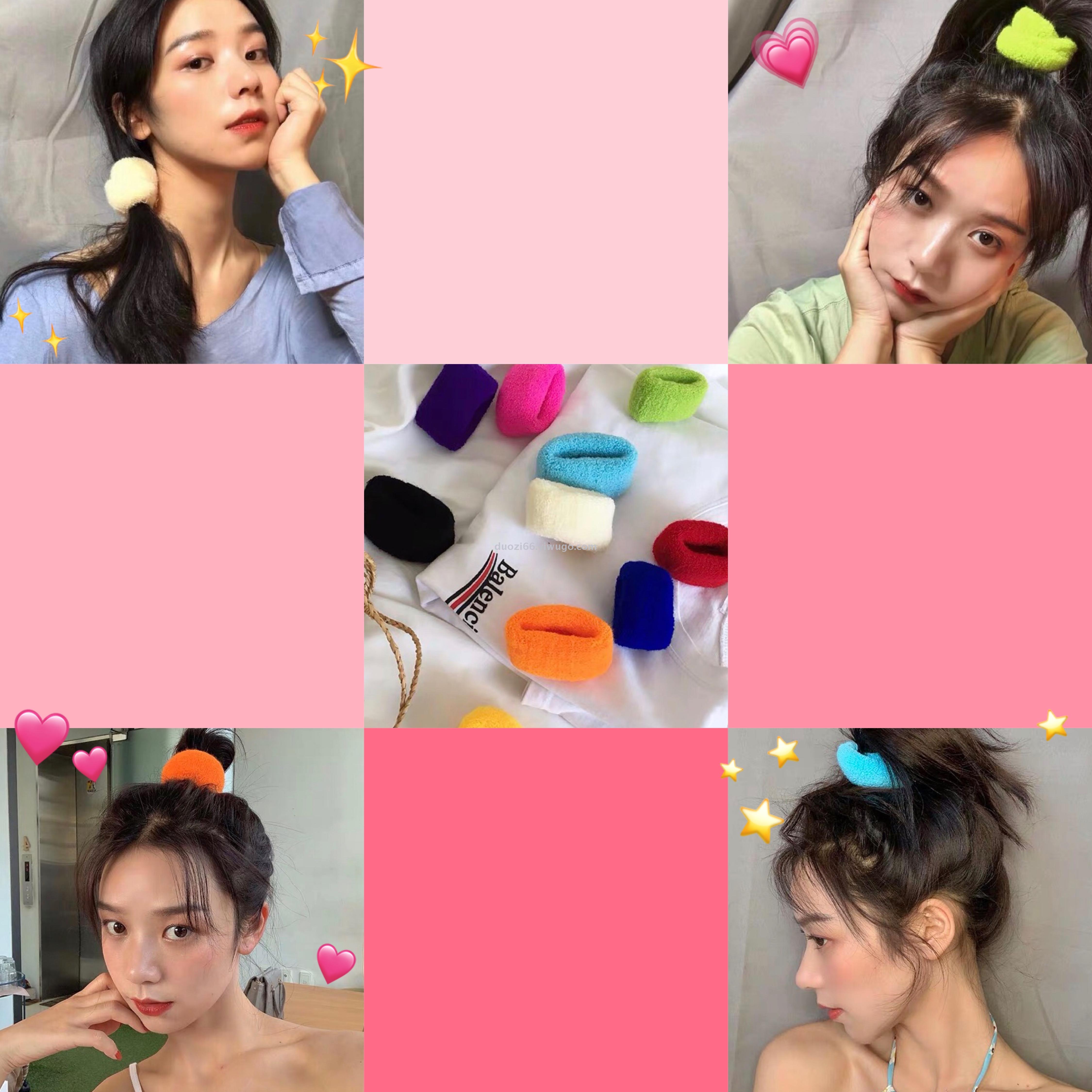 时尚韩版宽边毛巾圈 高弹力无接缝打底皮筋发圈发绳批发 不伤发