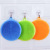 Hot selling round silicone dish washing brush easy to clean with hanging hole fruit kitchen cleaning magic