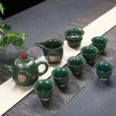 Ru porcelain tea set tea cup teapot cover bowl jingdezhen pot kung fu tea set gift tea set