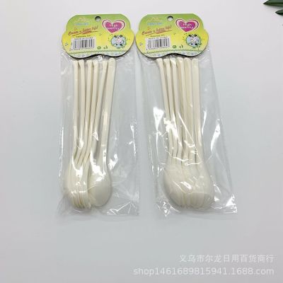 6 PCs a Pack of Small Glue Spoon Spoon Spoon Children's Plastic Small Spoon Small Rice Spoon Soup Spoon Two Yuan Shop Hot Sale