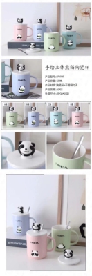 New hand-painted three-dimensional panda ceramic cup