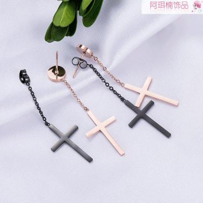 cross necklace Arnan jewelry fashion stainless steel earrings titanium steel earrings popular in Japan and Korea direct sales