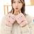 Rabbit hair half finger gloves female winter flip cover with fleece thickened warm student Korean version of bear cartoon gloves