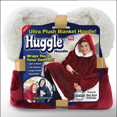 Huggle hoodie outdoor winter coat hooded fleece thermal clothing TV products