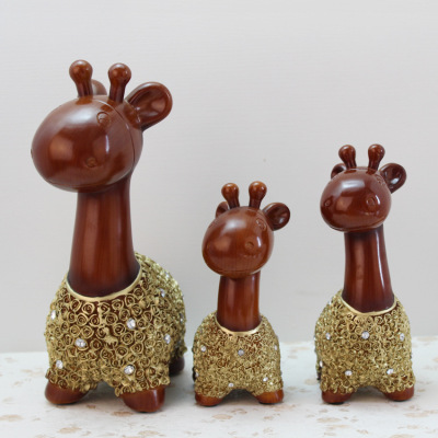 Resin Crafts Happy Family 3 Deer Domestic Ornaments Wedding Gift Factory Direct Sales